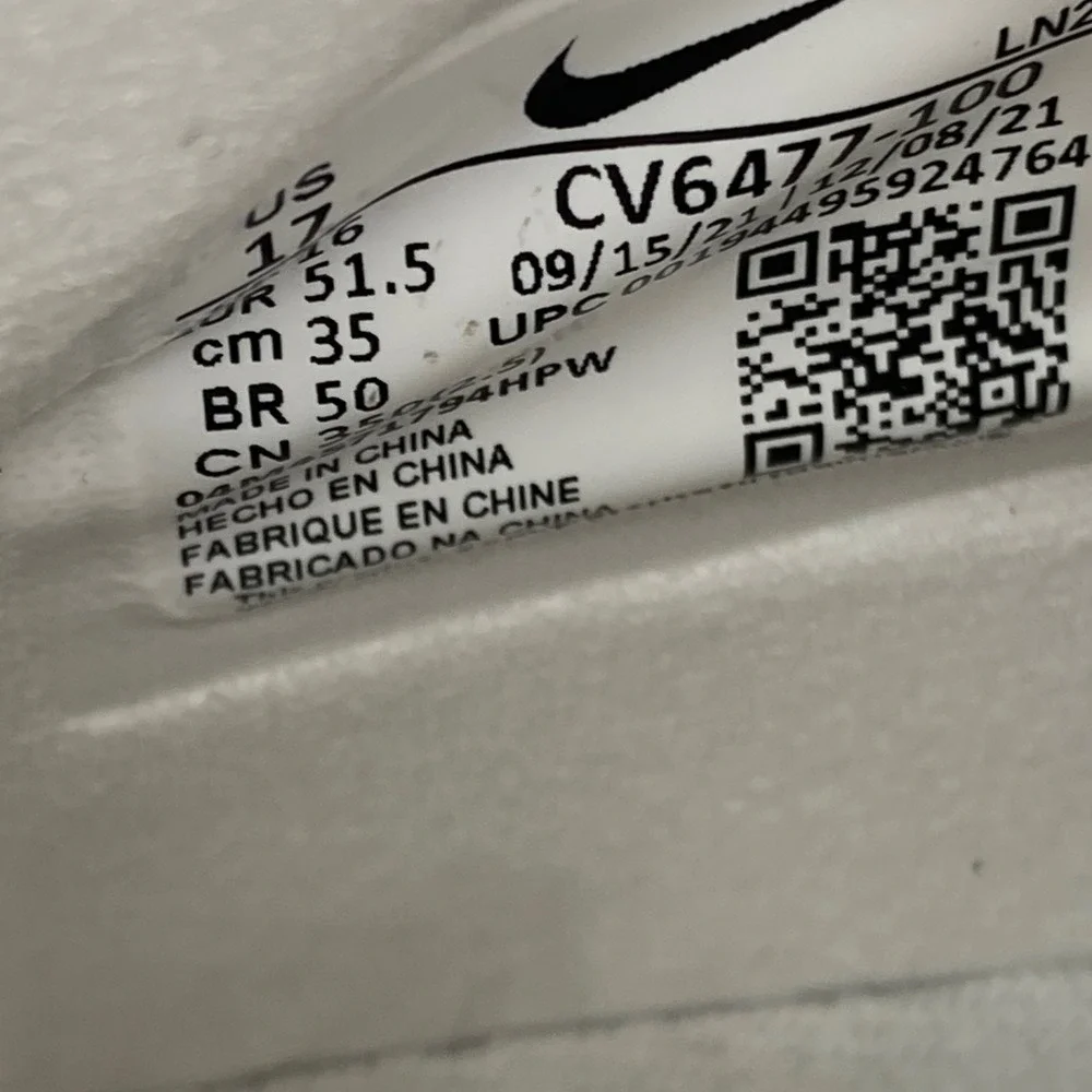 Nike Alpha Menace Pro 2 Low Football Cleats Mens 17 White Black CV6477-100